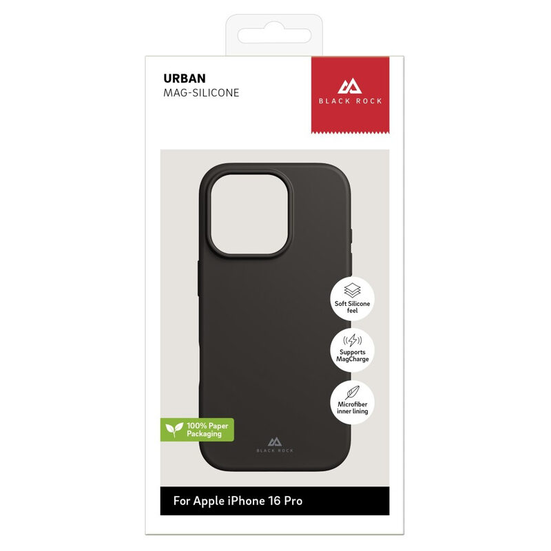 Black Rock Cover Mag Urban Case für Apple iPhone 16 Pro, Schwarz