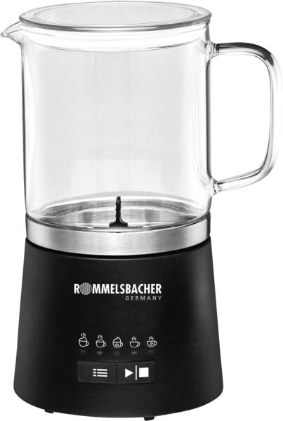 Rommelsbacher Milchaufschäumer MS 625 Glas-Edelstahl-Schwarz