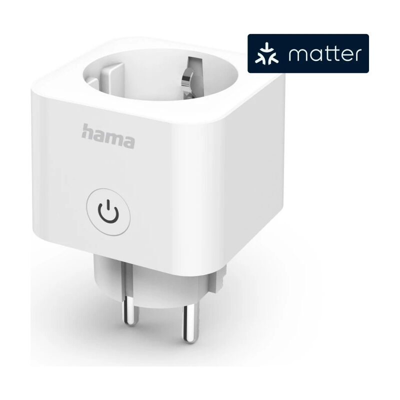 Hama WLAN-Steckdose Matter, Sprach/App steuern, 3680W, Weiß