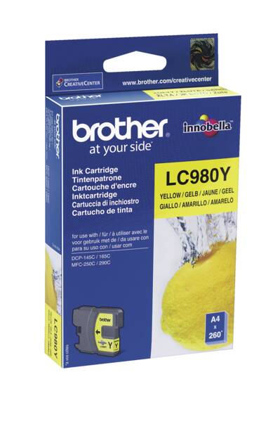 Brother Tintenpatrone LC-980Y (5) Gelb