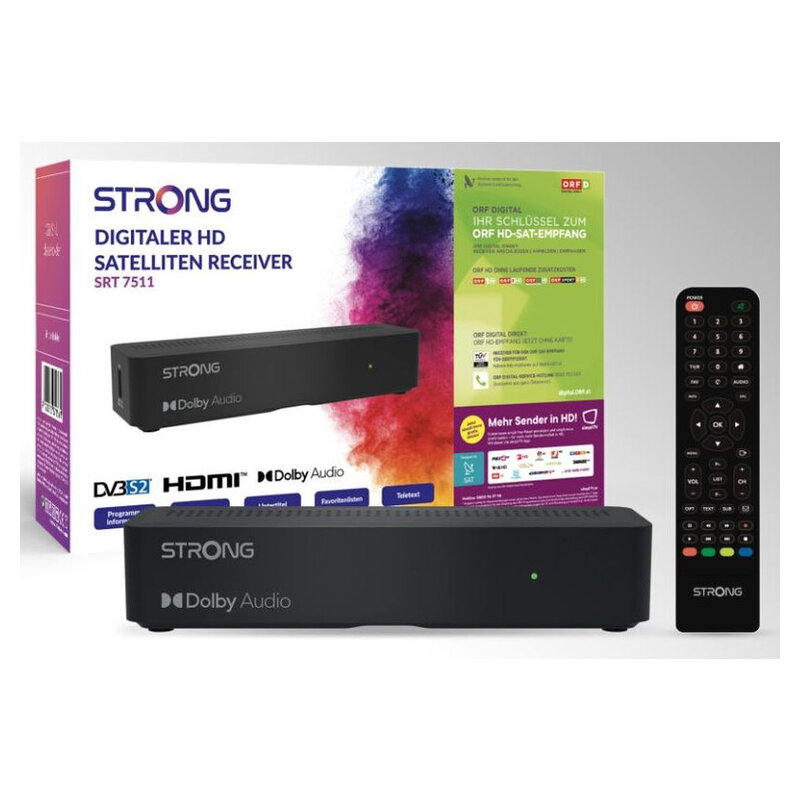 Strong SRT-7511 Digitaler HD Satelliten Receiver, DVB-S2, HDMI, schwarz