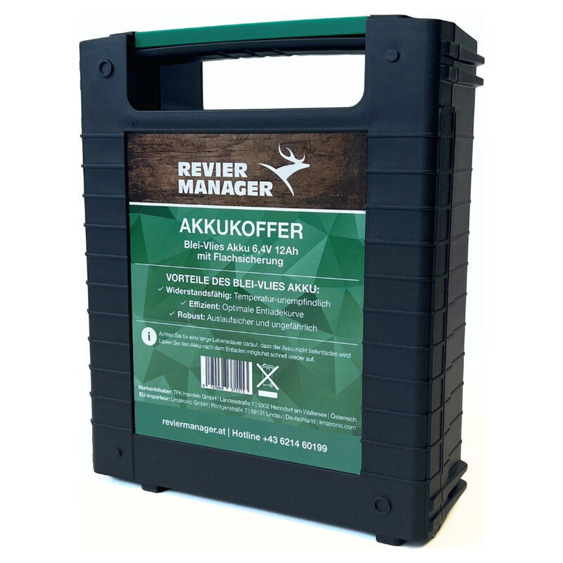 Reviermanager Outdoor-Akkukoffer 6V 12Ah (schwarz)