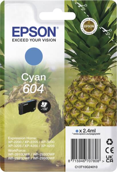 Epson Tintenpatrone 604 Cyan