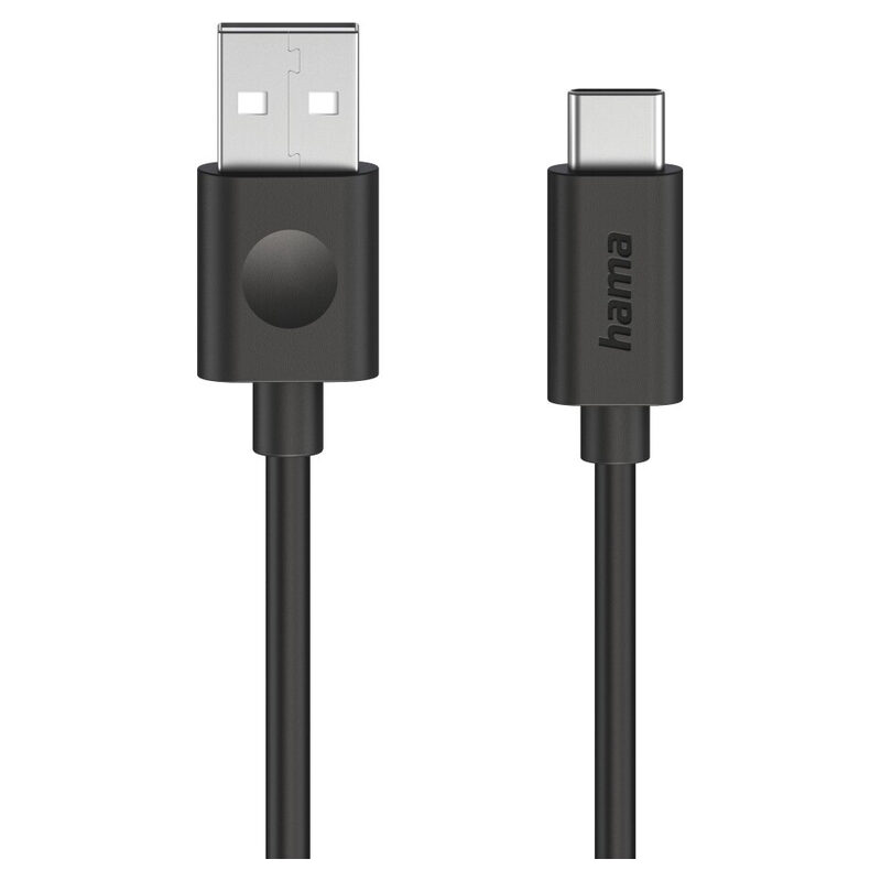 HAMA Ladekabel/Datenkabel, USB-A auf USB-C, USB 2.0, 480 Mbit/s, 60W, 1.2 m, Schwarz