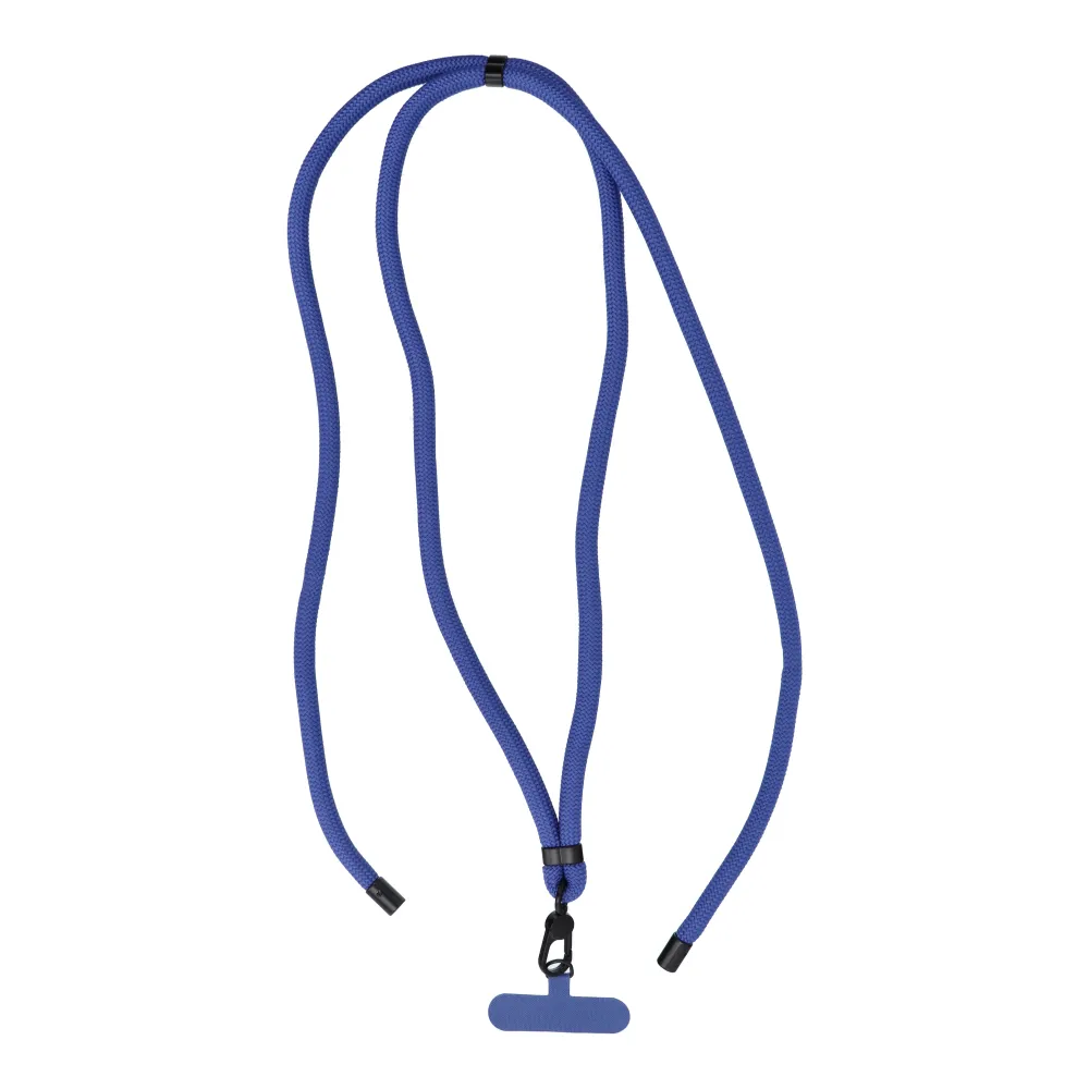 SWING (8mm) Phone lanyard, Phone pendant with adjustable length / cord length 165cm (max 82.5cm in the loop) / on the shoulder or neck - dark blue