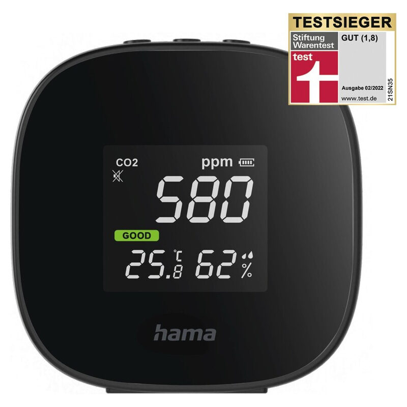 Hama Luftqualitätsmessgerät Safe, Schwarz