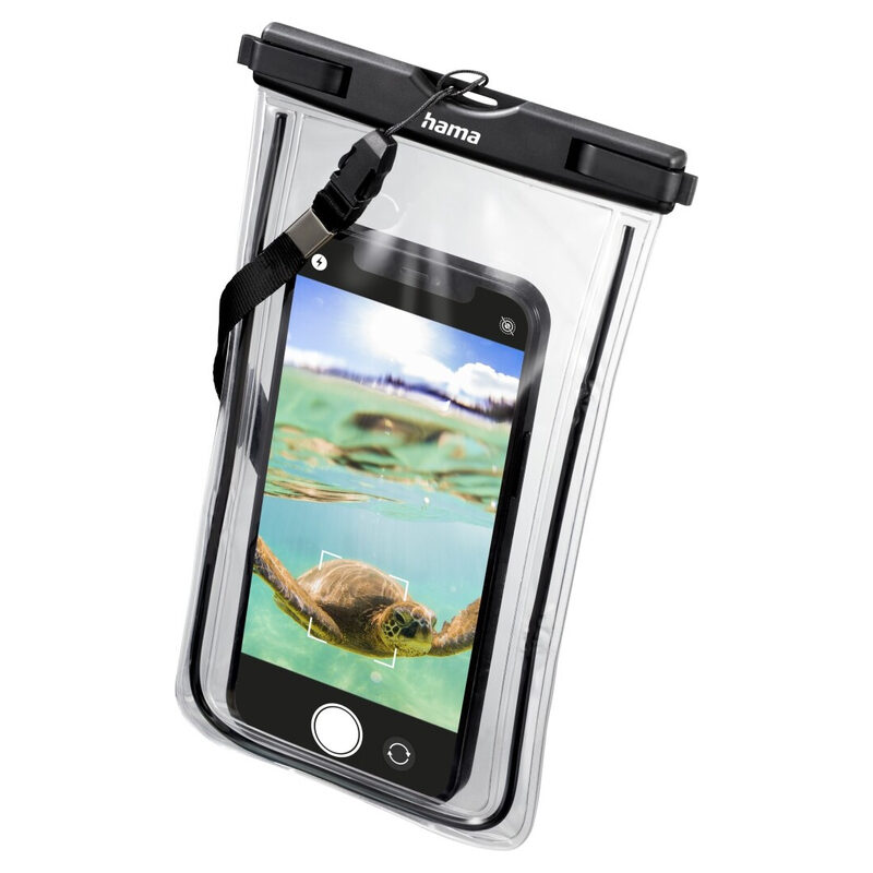Hama Wasserdichte Handyhülle Finest Sports für Smartphones bis 15,8 x 8 cm, Größe XXL, Schwarz / Weiss