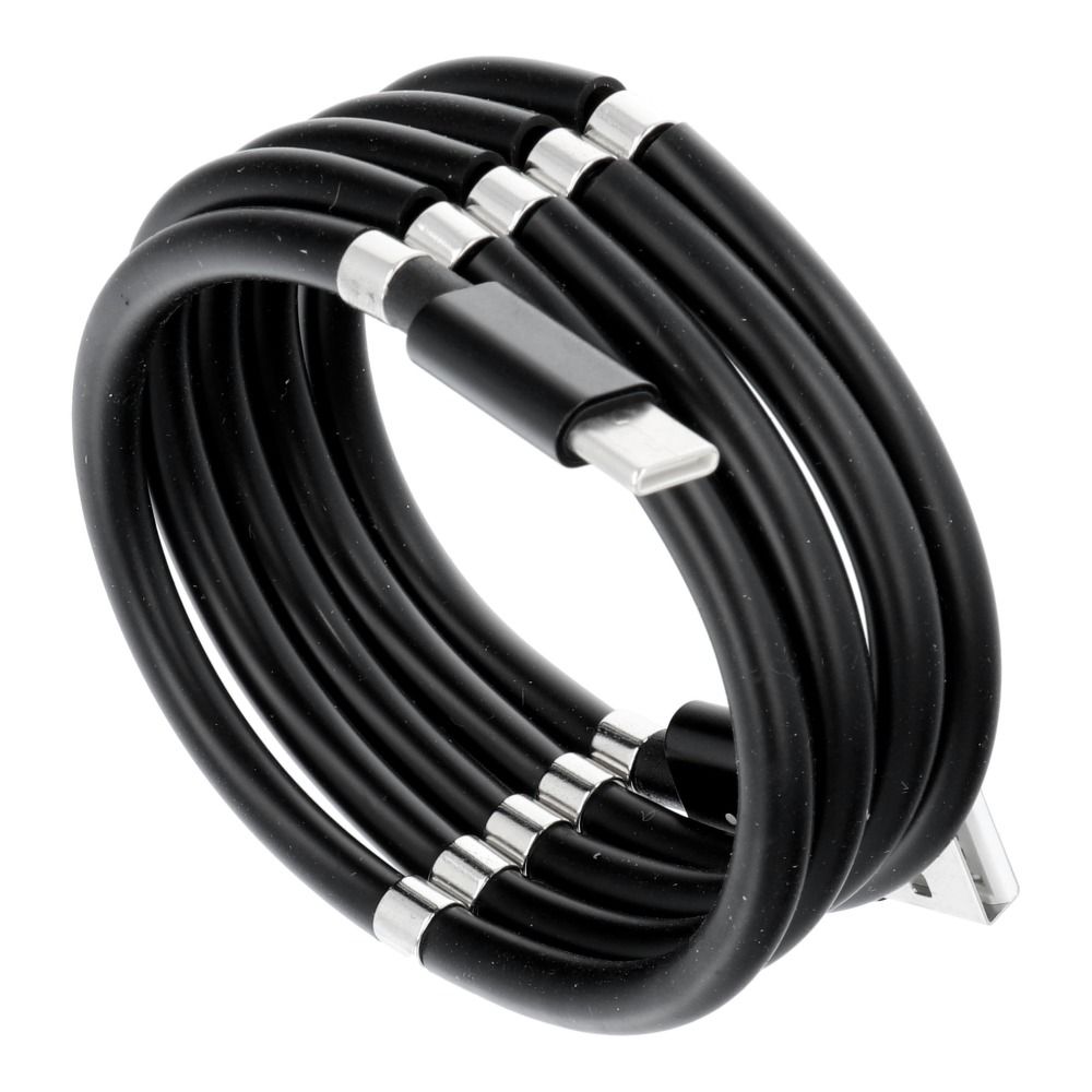 Kabel USB - Typ C magnetisch einziehbar 2.4A C686 schwarz, 1 Meter