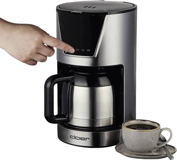 Cloer Filterkaffeemaschine 5258 Edelstahl-Schwarz