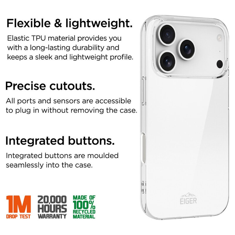 Eiger Grip Case iPhone 17 Pro Max transparent