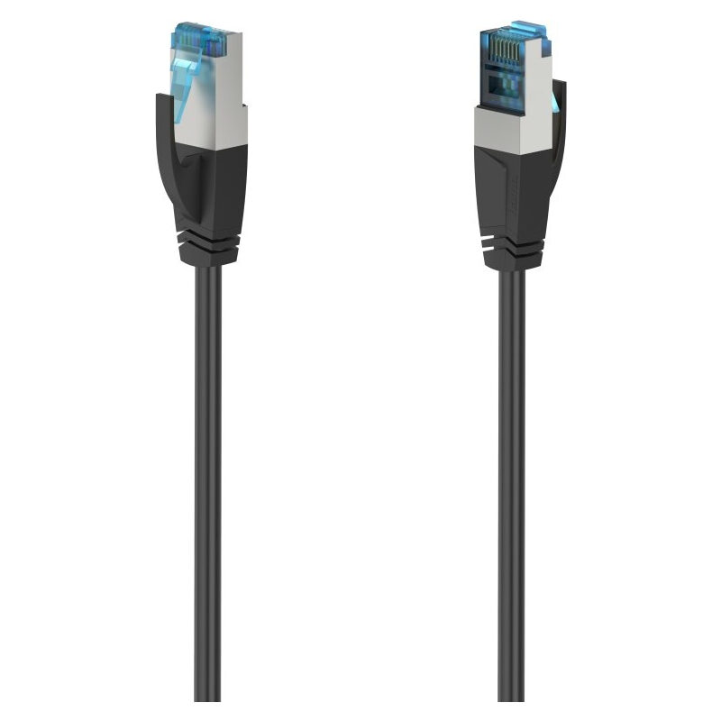 HAMA CAT-6a-Netzwerkkabel S/FTP geschirmt, Schwarz, 0,25 m
