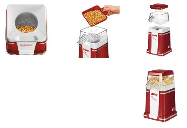 Unold Popcorn-Automat 48525 Popcornmaker Classic Rotmetallic-Silber