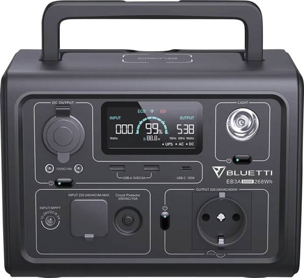 Bluetti Powerstation EB3A 600W / 268Wh Surge 1200W