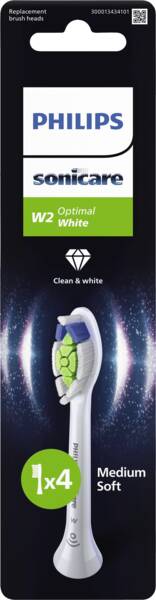 Philips PH Aufsteckbürste für Zahnbürsten HX6064/87 Optimal White 4er Pack Weiss