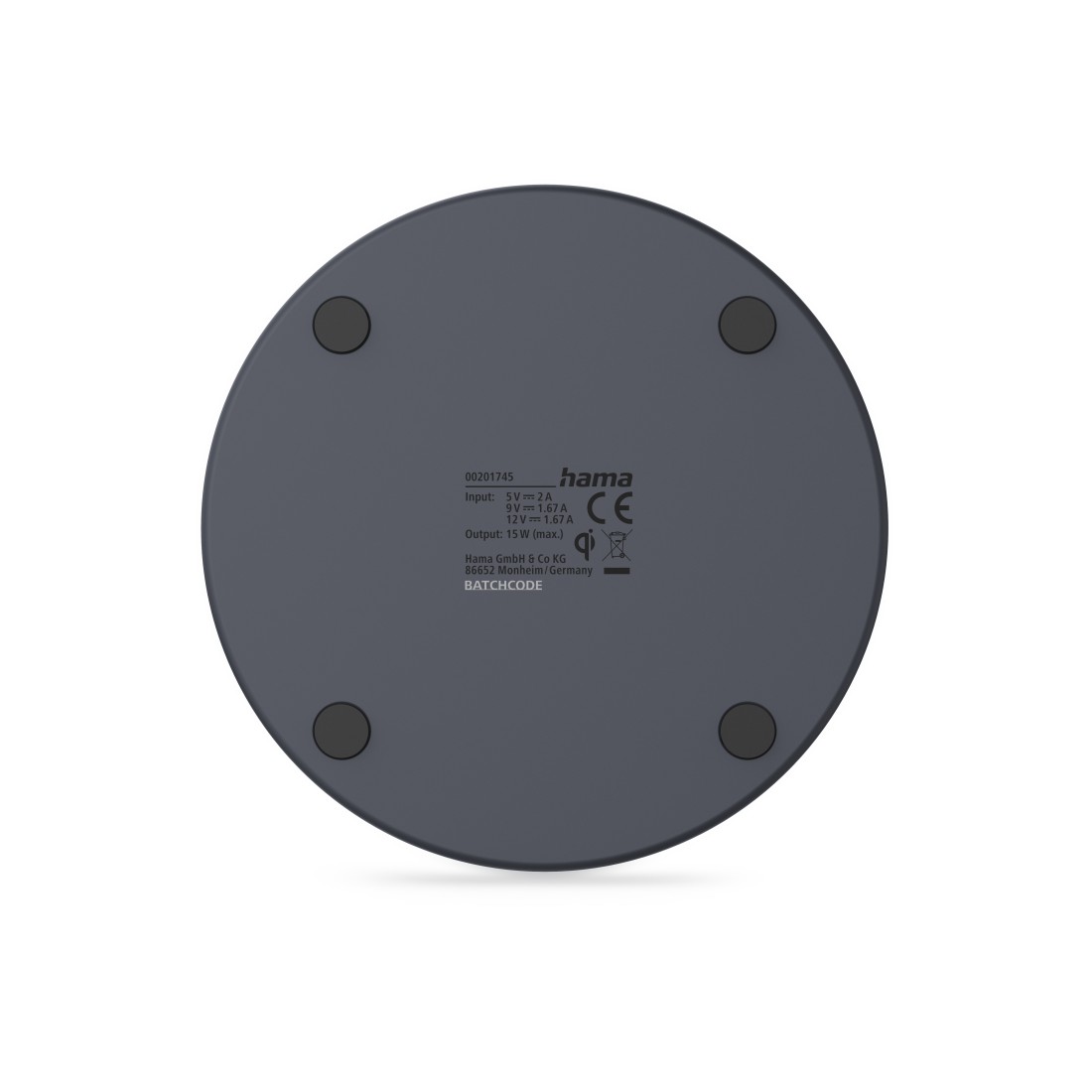 Hama Wireless Charger, kabelloses Smartphone-Ladepad, 15 W, Schwarz