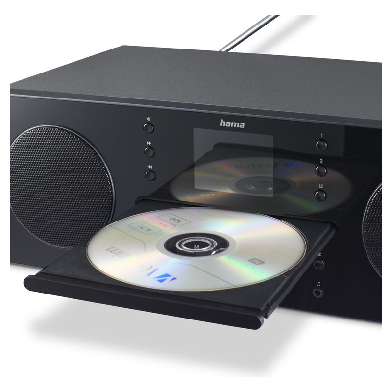Hama Digitalradio DR1560CBT, CD,FM/DAB/DAB+, Bluetooth RX, Radiowecker, Schwarz