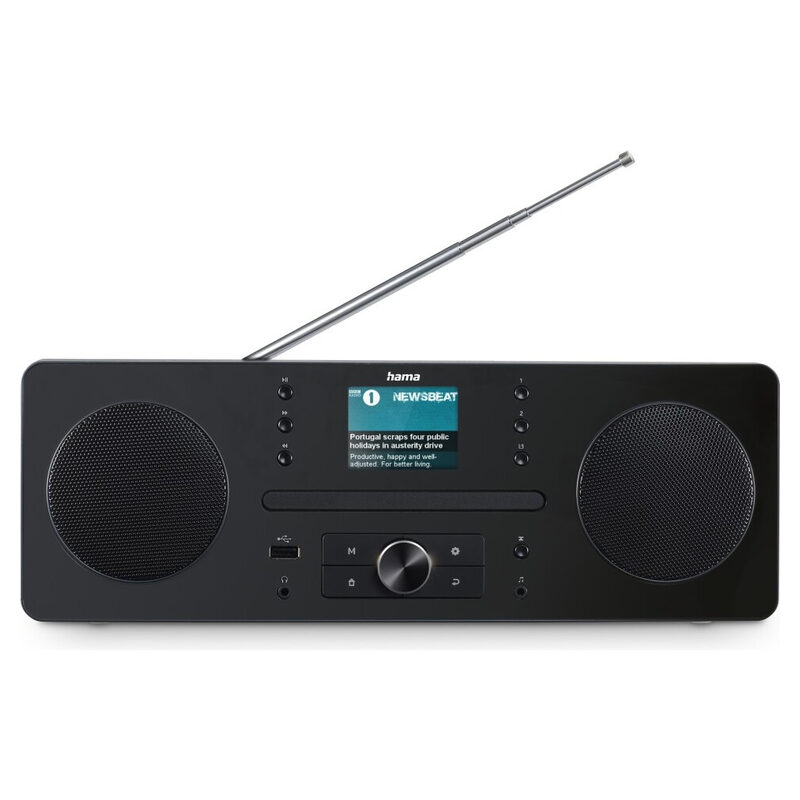 Hama Digitalradio DR1560CBT, CD,FM/DAB/DAB+, Bluetooth RX, Radiowecker, Schwarz