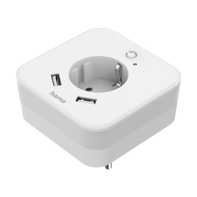 Hama LED-Nachtlicht / Orentierungslicht mit Steckdose, Weiss