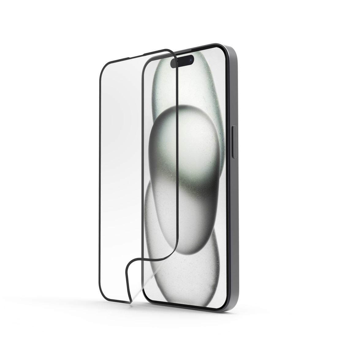 Hama Handy-Schutzglas "Super Hybrid" für Apple iPhone 15, Montagehilfe