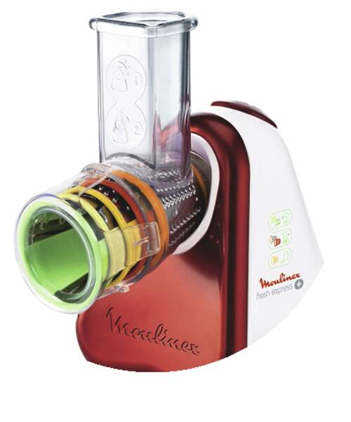 Moulinex Reibe DJ756G Fresh Express PLUS Metallicrot-Weiss