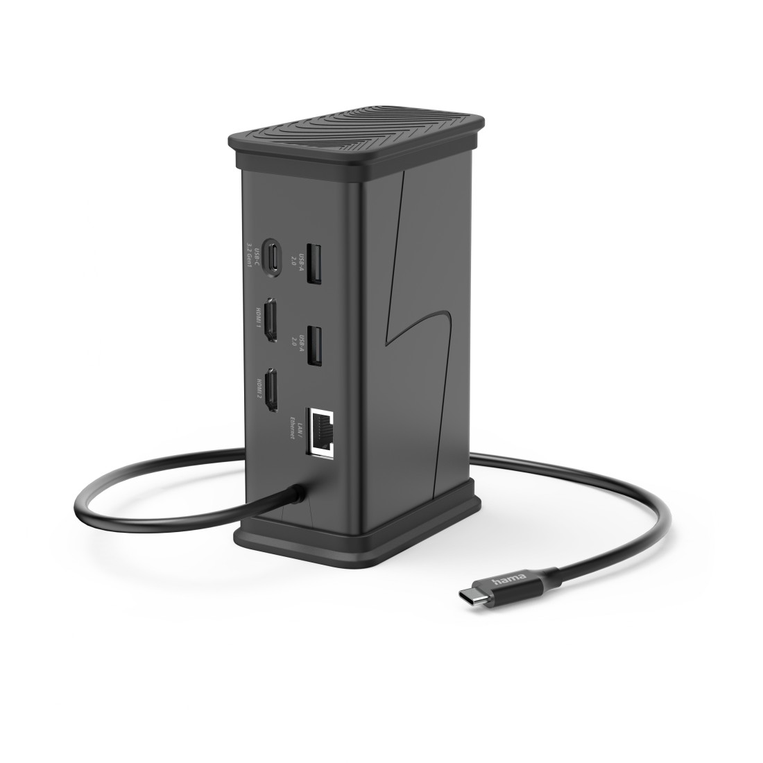 Hama USB-C-Hub "Connect2Office Black", 9 Ports, 2x HDMI™, USB-A, USB-C, LAN