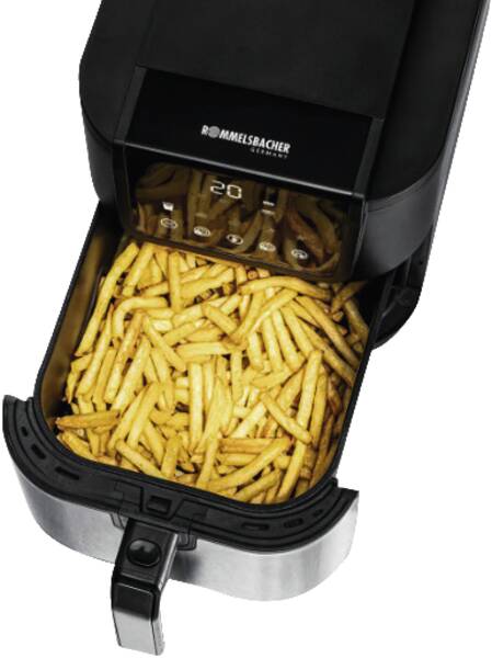 Rommelsbacher Heißluft-Fritteuse FRH 1500 XL Schwarz-Edelstahl