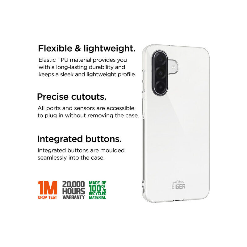 Eiger Grip Case für Samsung A17/A17 5G, transparent