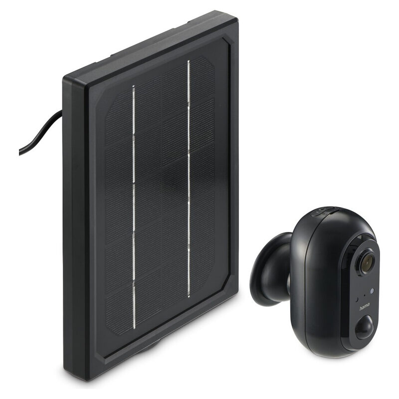 Hama WLAN-Überwachungskamera Outdoor, Solar, Bewegungsmelder, Aufzeichnung, Akku, 1080p, mit App, Schwarz