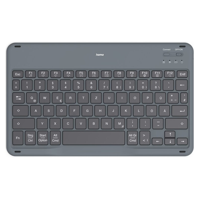 Hama Tablet-Tasche mit Bluetooth-Tastatur Travel 500, universal, 18-28cm (7-11) Schwarz/Grau