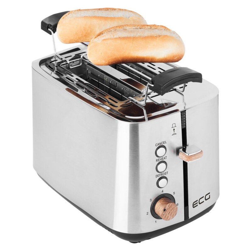 ECG ST 2767 Timber, Toaster mit 2 Fächer, edelstahl