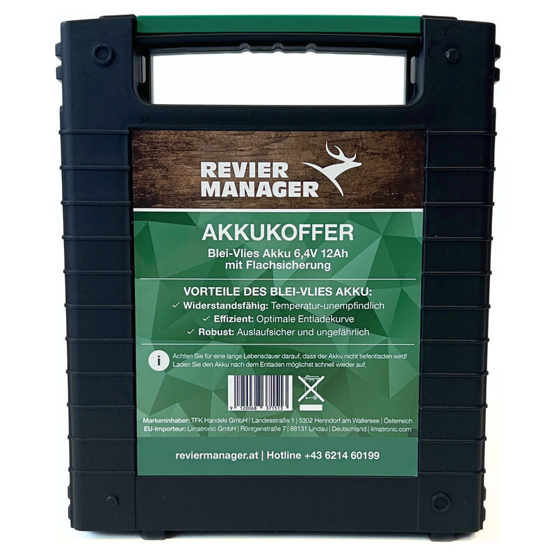 Reviermanager Outdoor-Akkukoffer 6V 12Ah (schwarz)
