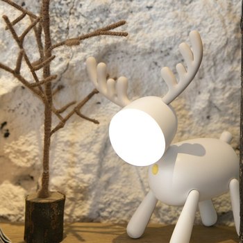 Nachttischlampe CUTE SERIES Rentier weiss