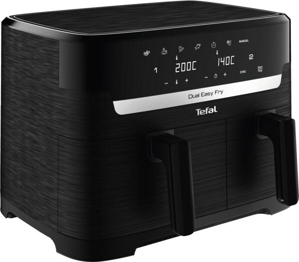 Tefal Doppel-Heißluft-Fritteuse EY901N - Dual Easy Fry Essential Schwarz