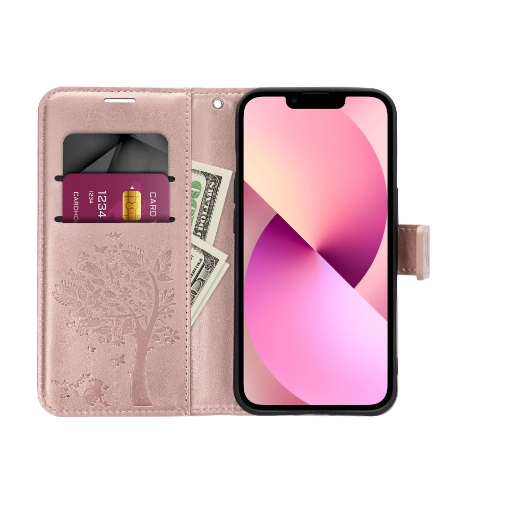 MEZZO Book Case für SAMSUNG Galaxy A55 5G Baum gold rosa