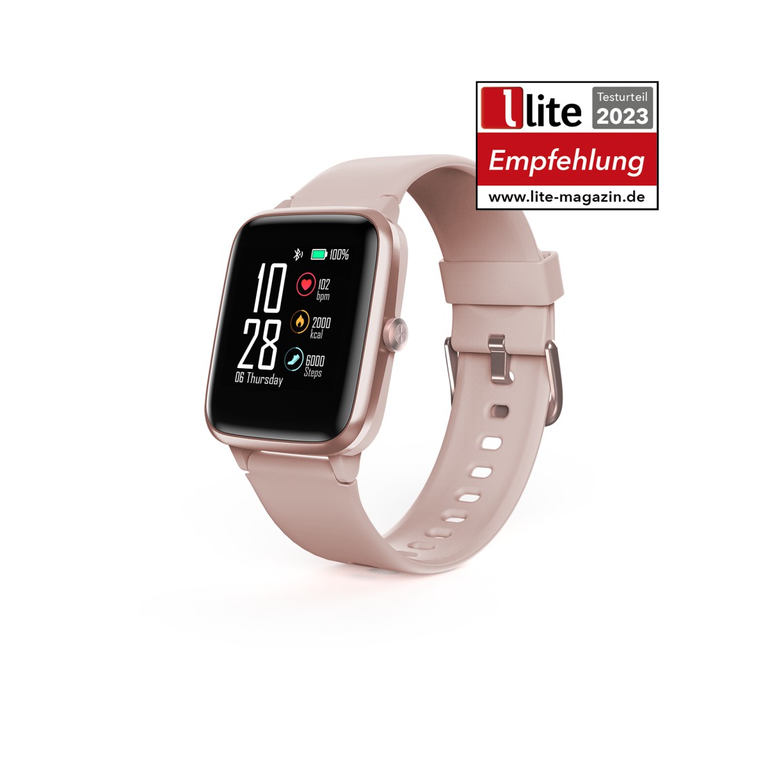 Hama Smartwatch "Fit Watch 5910", GPS, wasserdicht, Herzfrequenz, Kalorien, Rosé