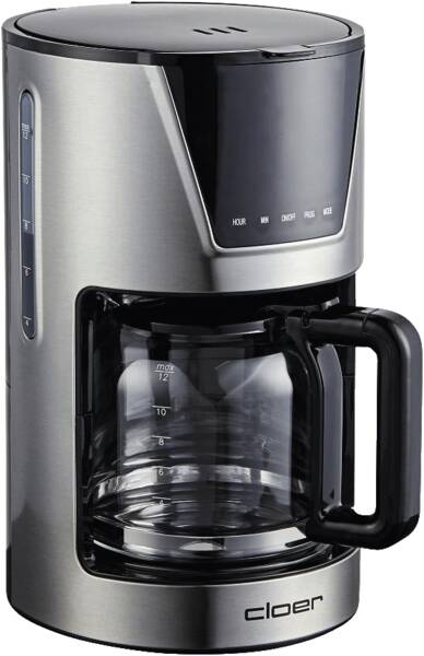 Cloer Filterkaffeemaschine 5257 Edelstahl-Schwarz