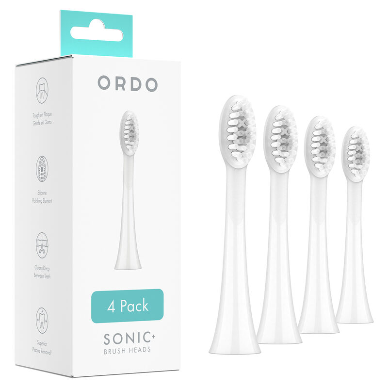 Ordo Sonic+ Bürstenkopf 4er Packung, weiss silber