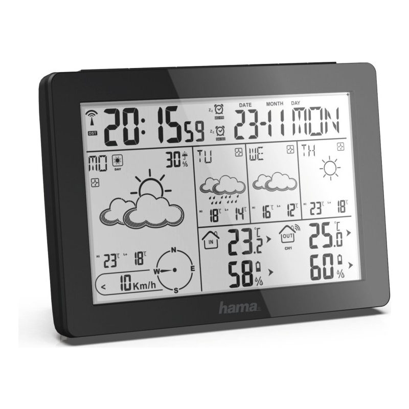 Hama Elektronische Wetterstation Meteotime Wettervorhersage-Center, schwarz