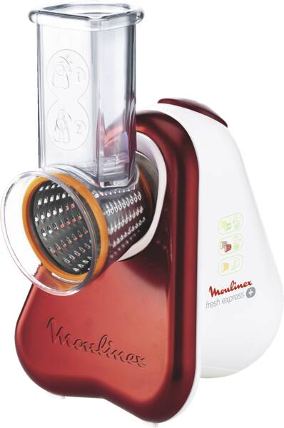 Moulinex Reibe DJ756G Fresh Express PLUS Metallicrot-Weiss