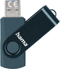 Hama Rotate petrolblau 128GB, USB-A 3.0, schmale Verpackung