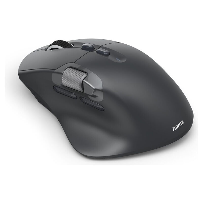 HAMA Multi-Device-Maus WM-900, Funk/Bluetooth, ergonomisch, Akku,LED, Schwarz