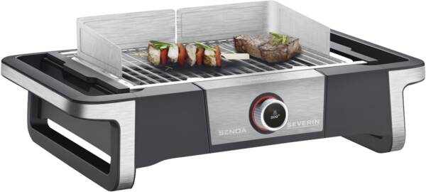 Severin Barbecue-Elektrogrill PG 8114 Schwarz-Silber