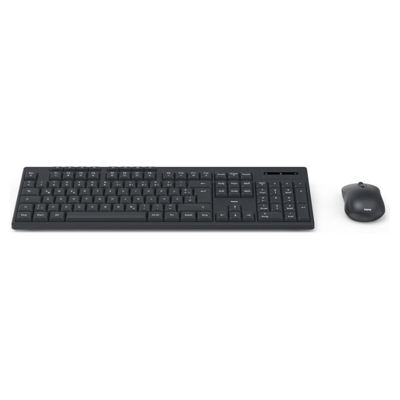 HAMA Funk-Tastatur-/Maus-Set WKM-200, 8 Media-Tasten, QWERTZ DE, Schwarz