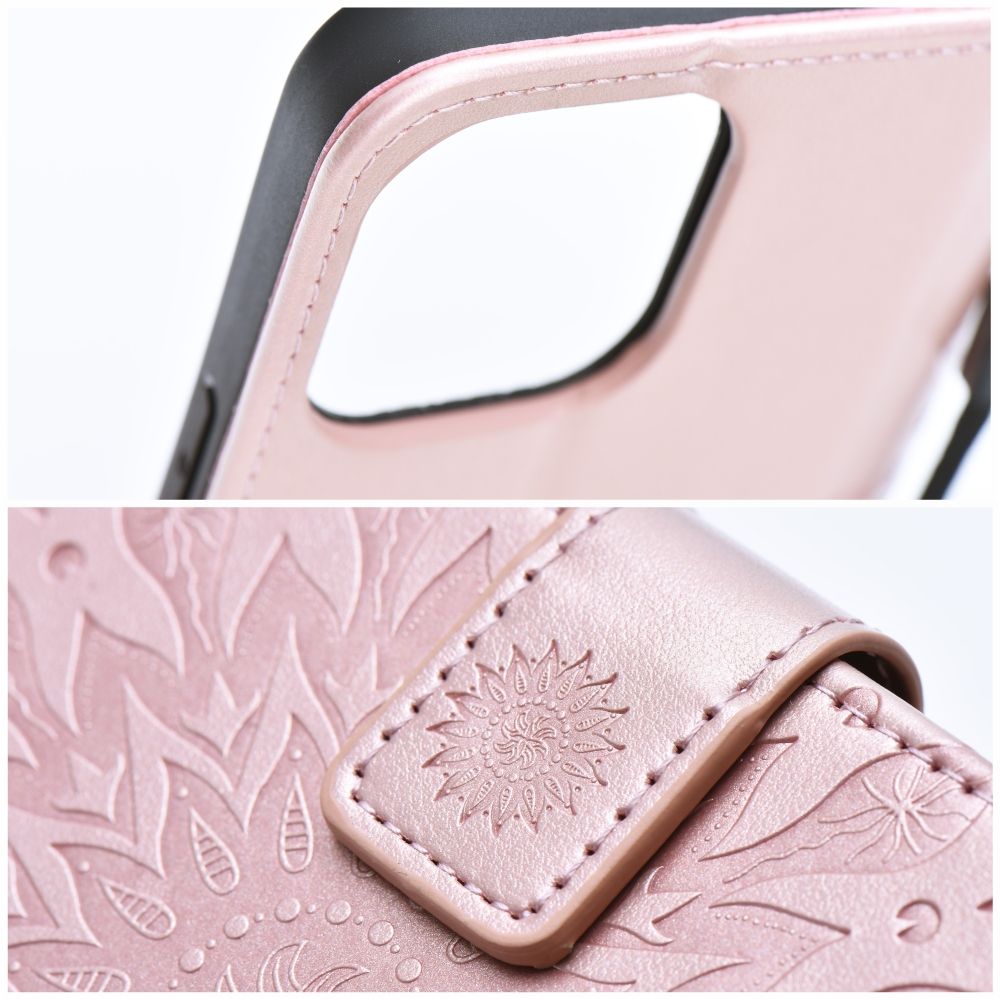 MEZZO Book Case für SAMSUNG Galaxy A55 5G Mandala gold rosa