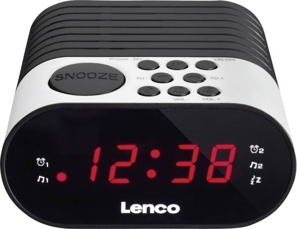 Lenco Uhrenradio CR-07 Schwarz-Weiss
