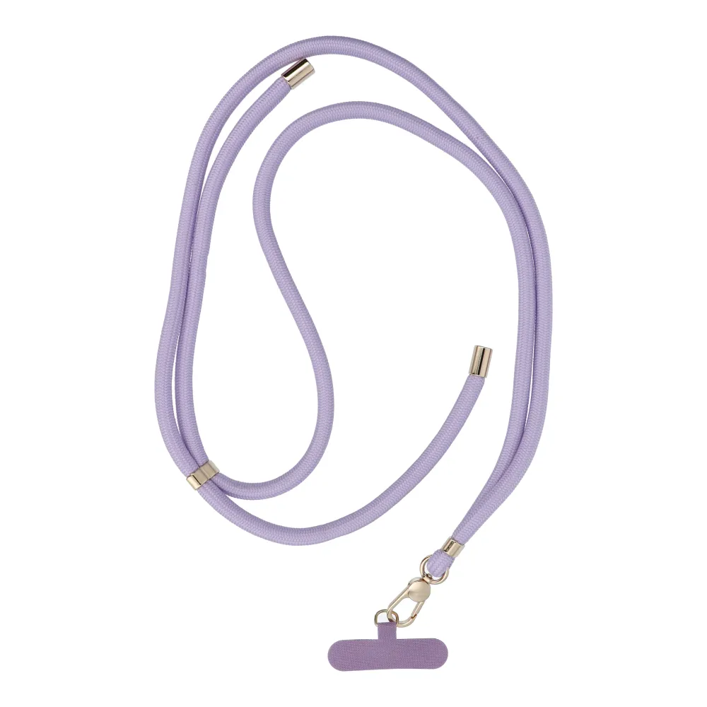 SWING (8mm) Phone lanyard, Phone pendant with adjustable length / cord length 165cm (max 82.5cm in the loop) / on the shoulder or neck - purple