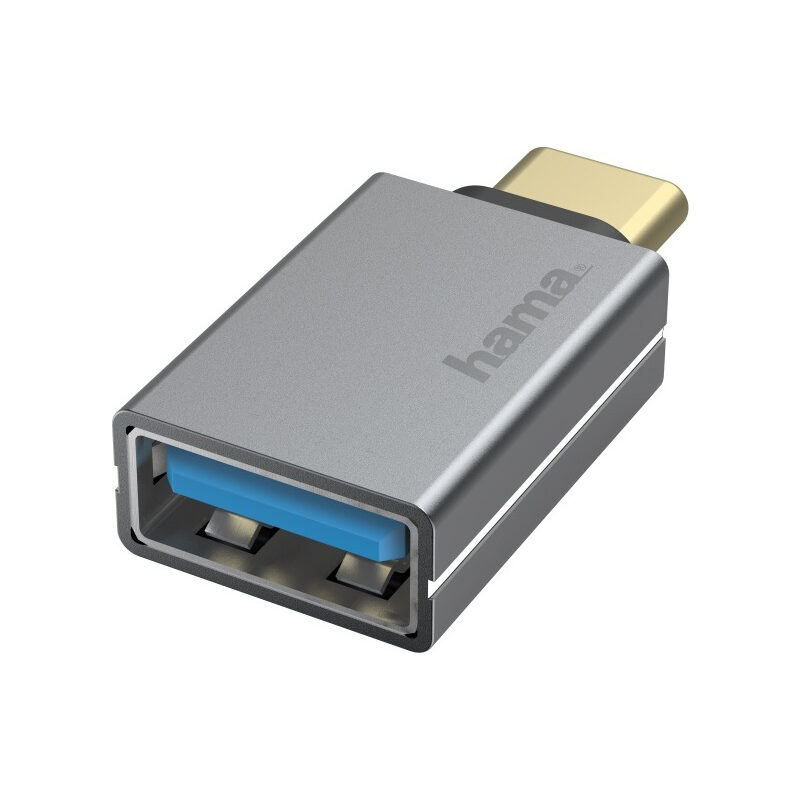 Hama Adapter-OTG, USB-C Stecker auf USB-A Kupplung USB 3.2 Gen 1, 5 Gbits/s Alu