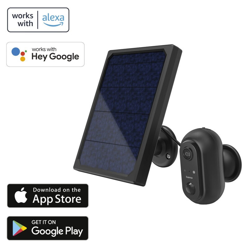 Hama WLAN-Kamera Outdoor, Solar mit Bewegungsmelder, 1080p, mit App, Schwarz