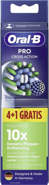 Oral-B Aufsteckbürste für Zahnbürsten Pro CrossAction 4+1 Weiss