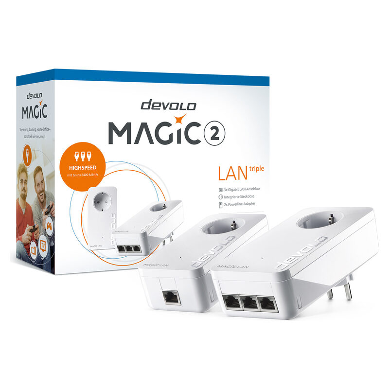 devolo Magic 2 LAN triple Starter Kit weiss
